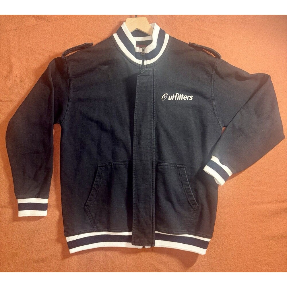 Black Outfitters Jacket Full Zipper With Fold Over The Zipper Flap Size Large